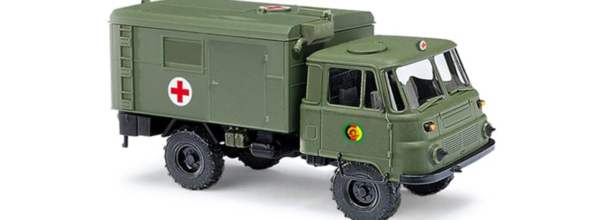 BUSCH 50254 Robur LO2002 A Sanitätskraftwagen Grenztruppe NVA Militärmodell 1:87