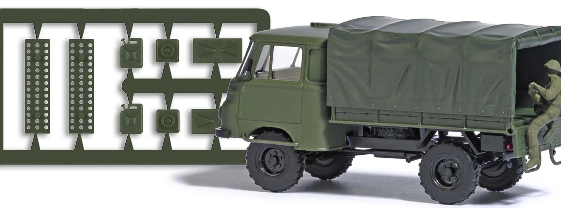 BUSCH 1935 Robur mit NVA-Soldat | Militär Bausatz 1:87
