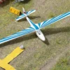 BUSCH 1155 Segelflugzeug blau Fertigmodell Spur H0