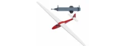 BUSCH 1154 Segelflugzeug rot mit Anhänger Fertigmodell Spur H0