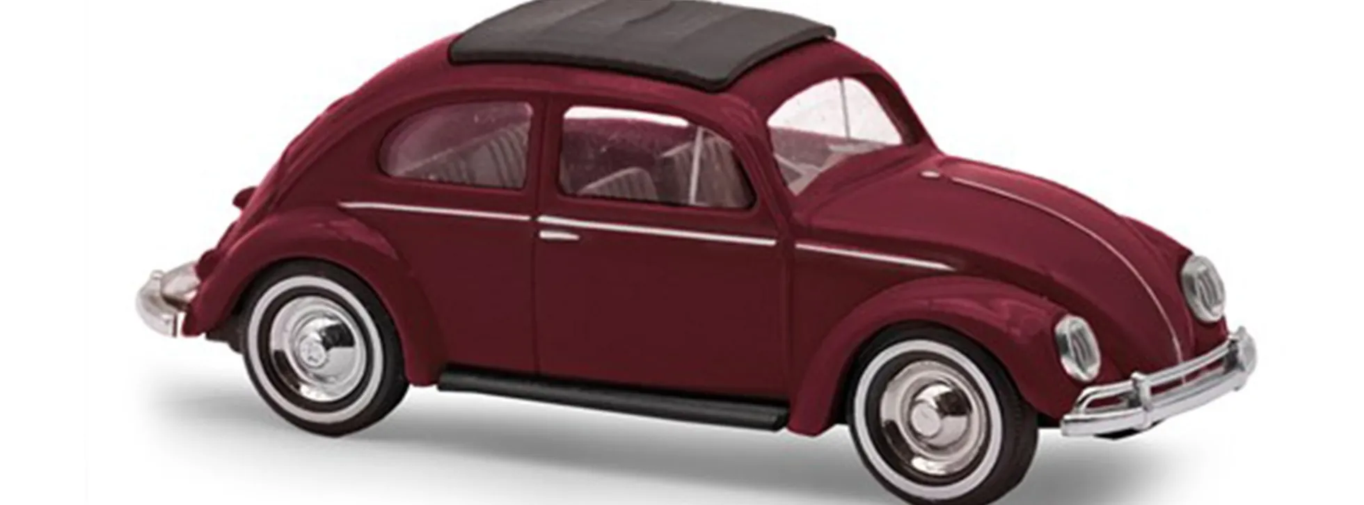 BUSCH 52991 VW Käfer mit Ovalfenster und Verdeck Exportmodell weinrot Automodell 1:87