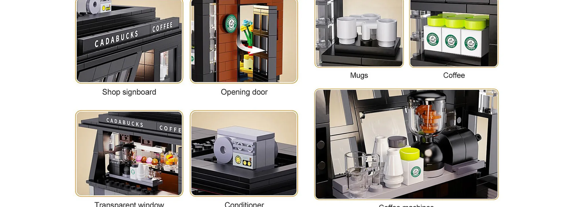 CaDA C66005W Coffee House Cadabucks | LED | Gebäude Baukasten 1:30