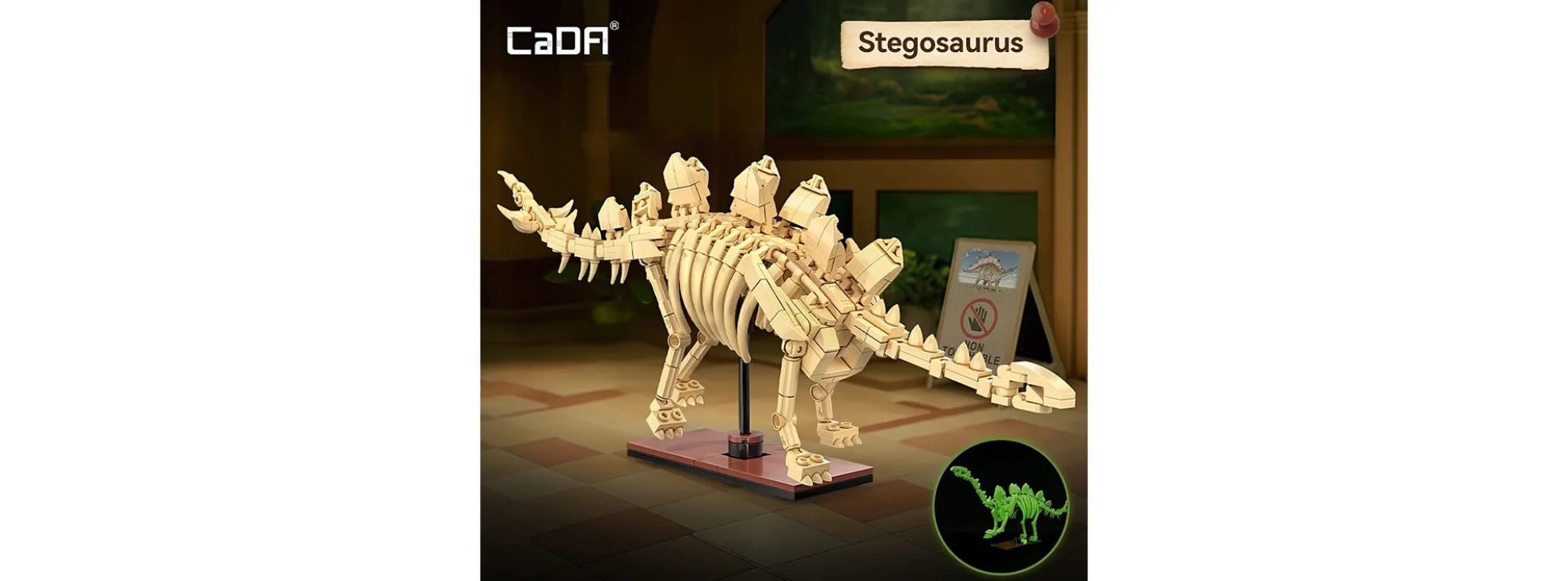 CaDA C59012W Dinosaurier Fossil Stegosaurus Bricks | Dino Baukasten
