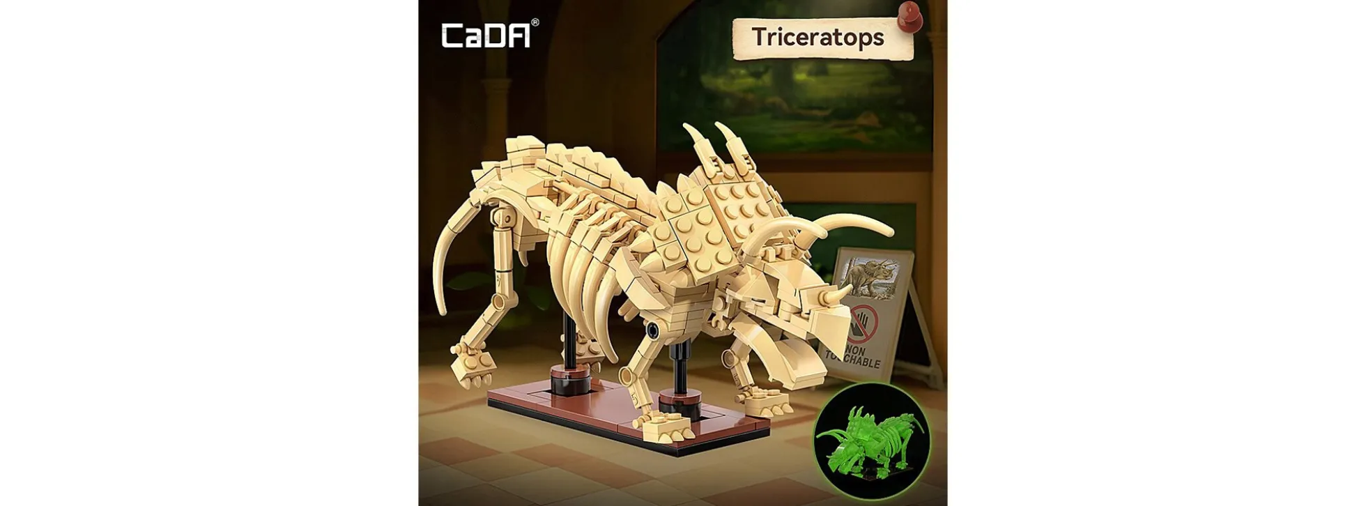 CaDA C59013W Dinosaurier Fossil Triceratops Bricks | Dino Baukasten