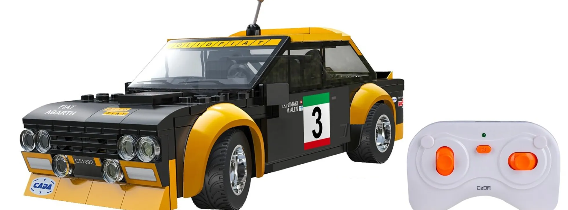 CaDA C51092W Fiat Abarth 131 schwarz | Auto Baukasten 1:20