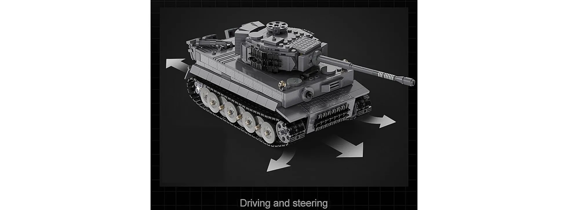 CaDA C61071W Tiger I grau Bricks | 2,4GHz | Panzer Baukasten 1:35