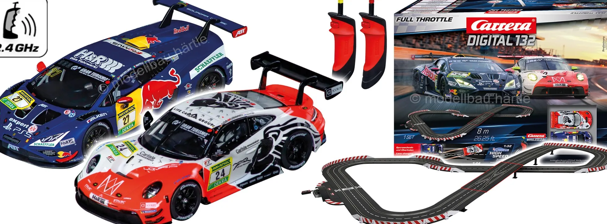 Carrera 30045 Digital 132 Full Throttle | WIRELESS 2.0 | Autorennbahn Grundpackung 1:32
