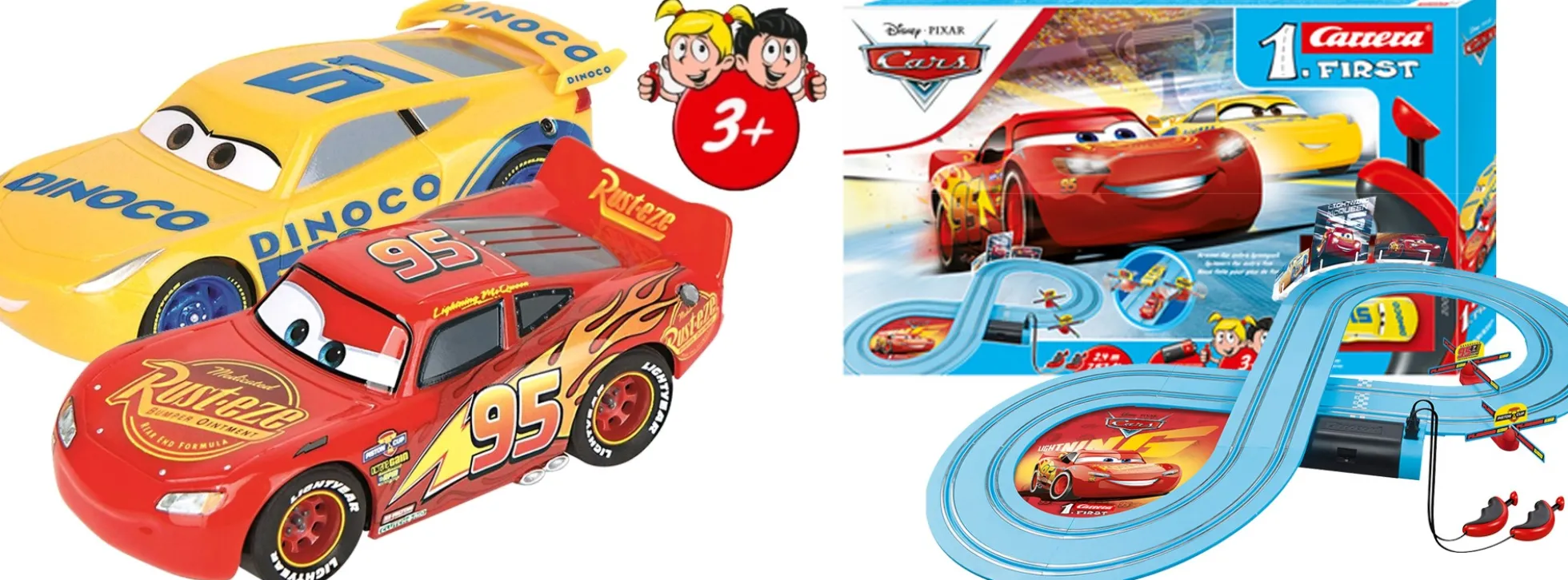 Carrera 63037 FIRST Disney/Pixar Cars - Race of Friends | Autorennbahn | Ab 3 Jahren
