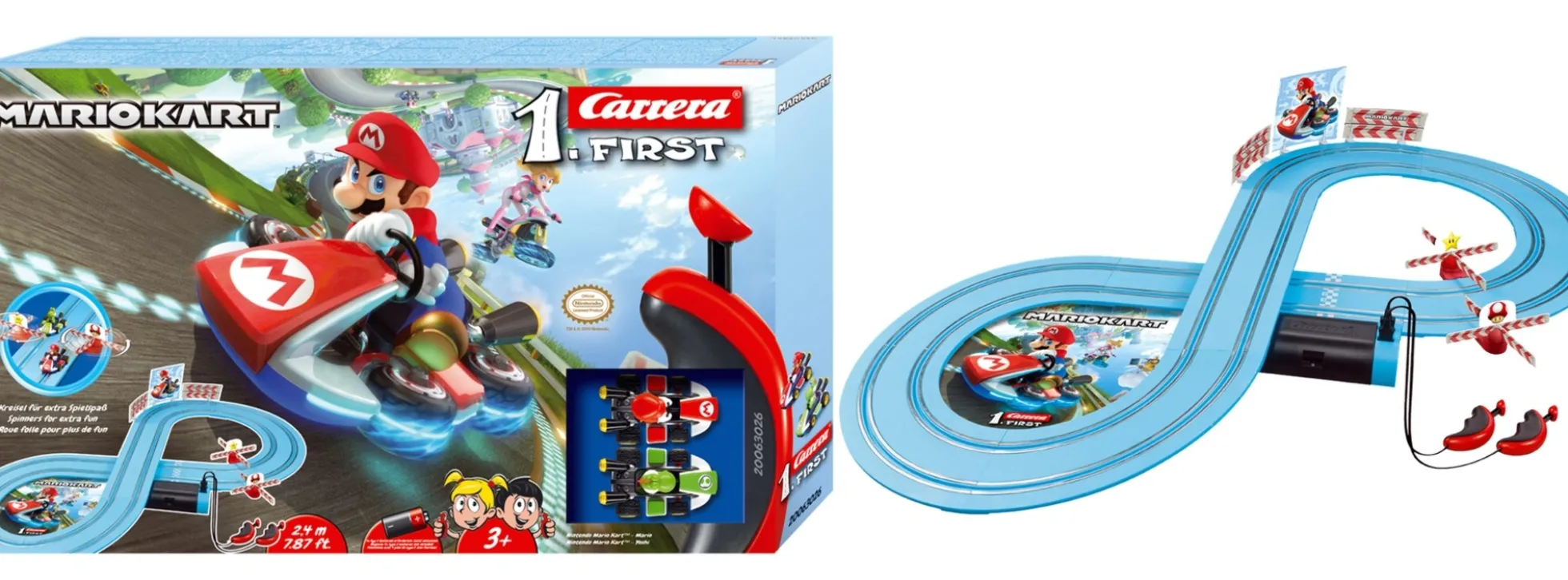 Carrera 63026 FIRST Nintendo Mario Kart | Autorennbahn Grundset | ab 3 Jahren