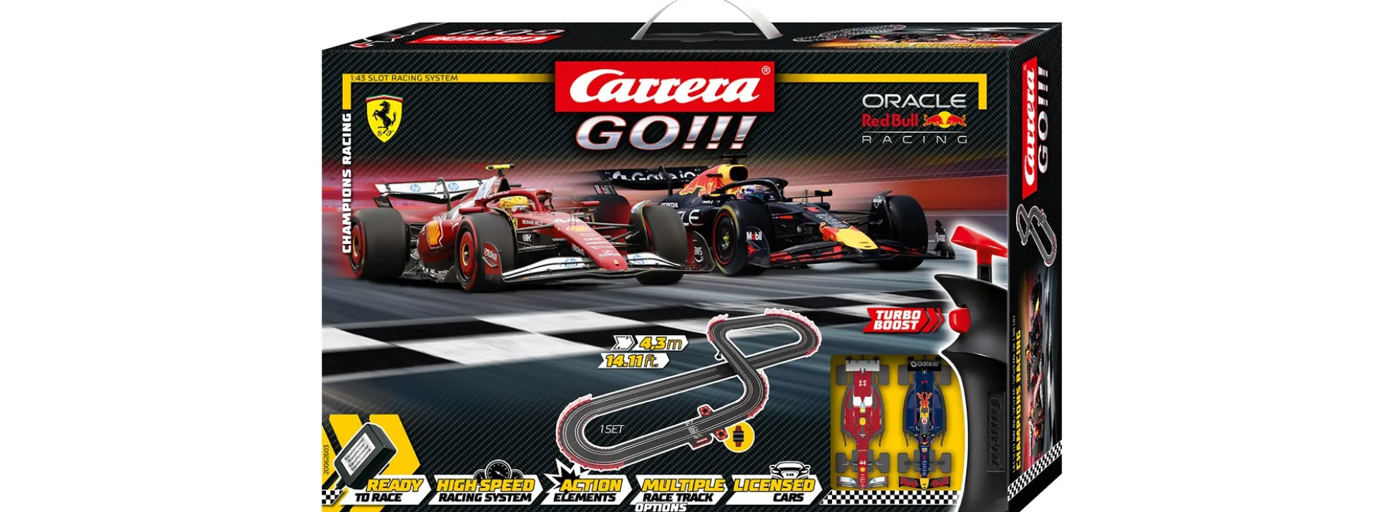 Carrera 62603 Go!!! Champions Racing | Autorennbahn Grundset 1:43