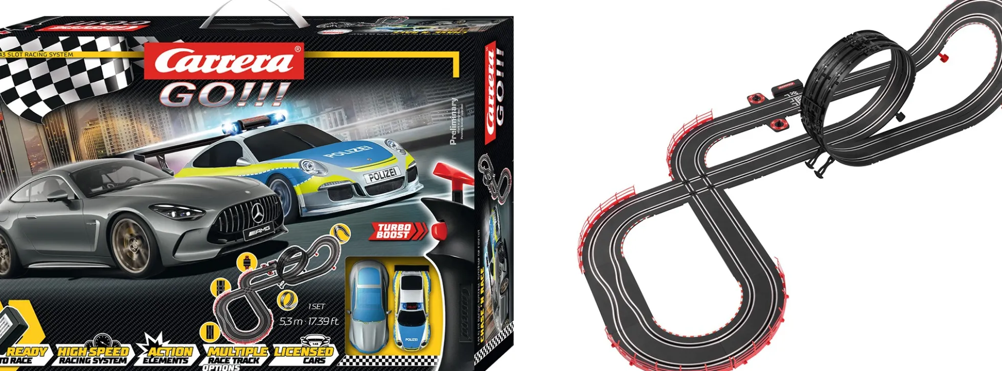 Carrera 62577 Go!!! Chase n Race | Autorennbahn Grundpackung 1:43