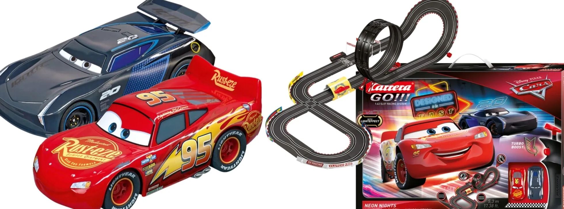 Carrera 62477 Go!!! Disney Pixar Cars Neon Nights | Autorennbahn Grundpackung 1:43