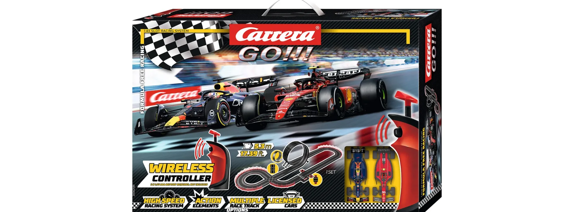 Carrera 62581 Go!!! Formula Free Racing | WIRELESS | Autorennbahn Grundpackung 1:43