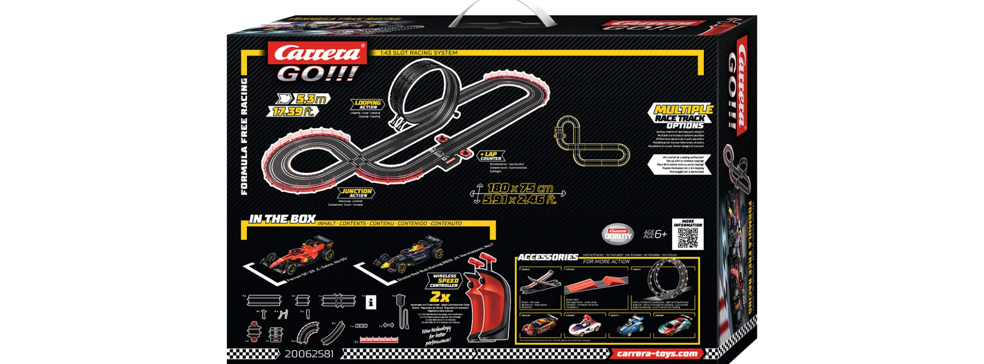 Carrera 62581 Go!!! Formula Free Racing | WIRELESS | Autorennbahn Grundpackung 1:43