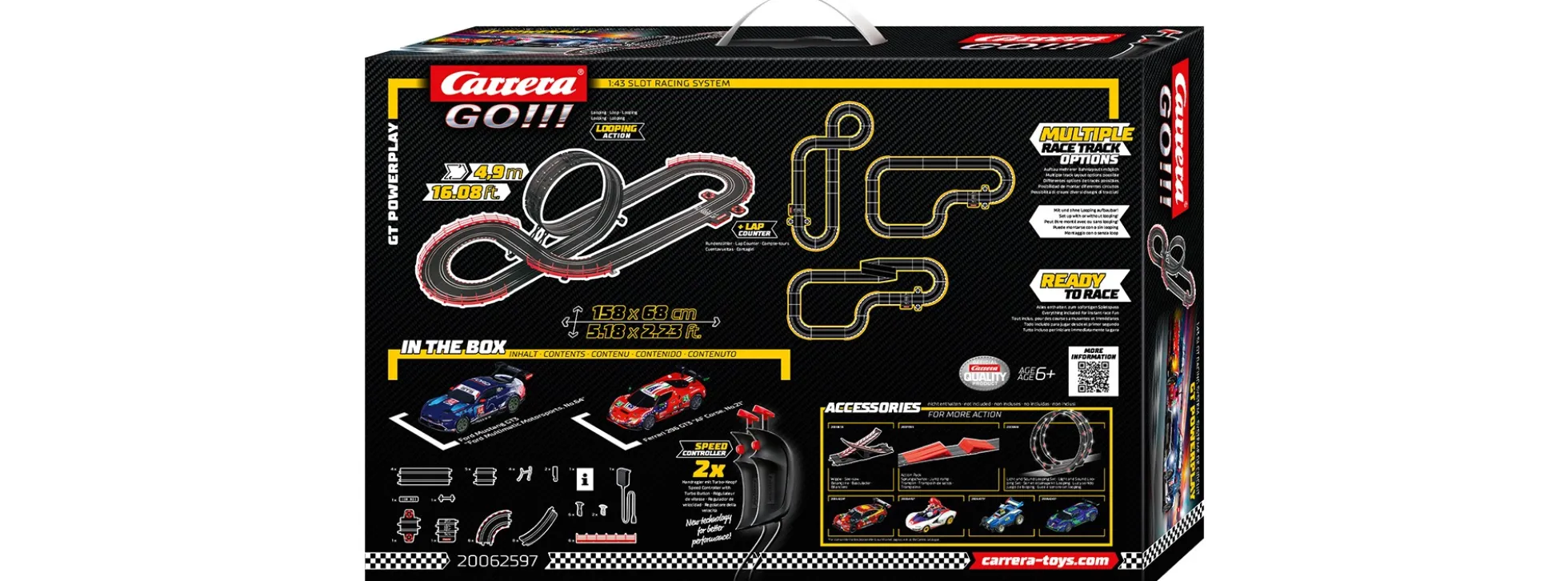 Carrera 62597 Go!!! GT Powerplay | Autorennbahn Grundpackung 1:43