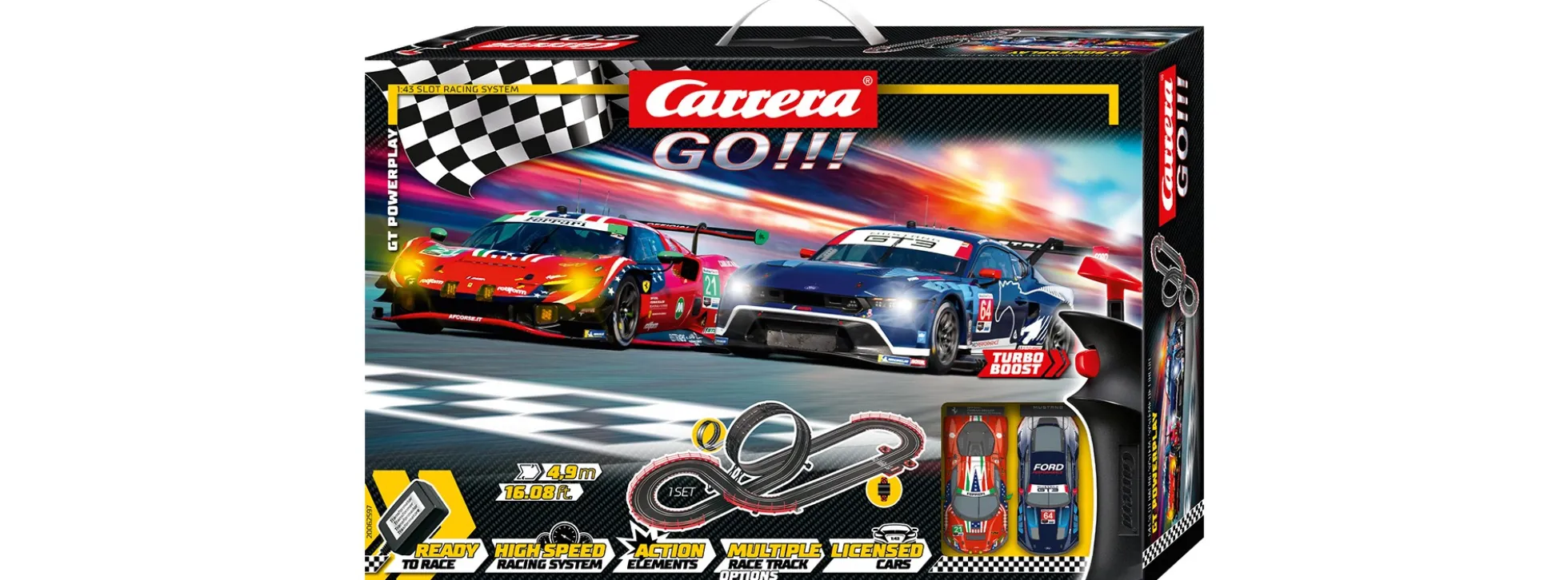 Carrera 62597 Go!!! GT Powerplay | Autorennbahn Grundpackung 1:43
