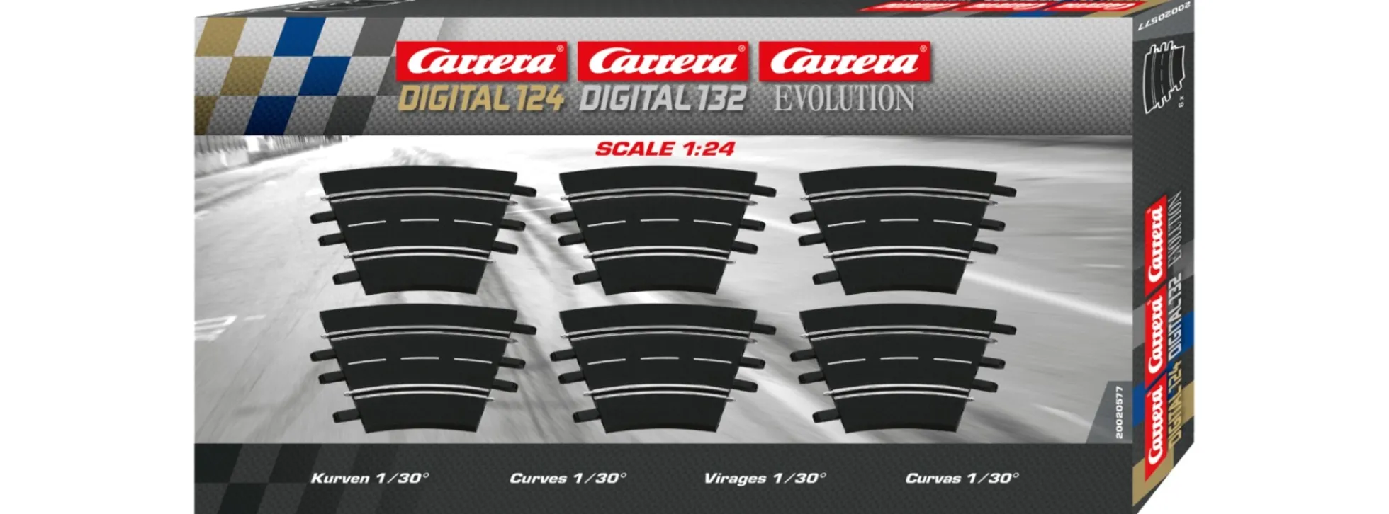Carrera 20577 Kurve 1/30° | 6 Stück | Evolution 1/32 + Exclusiv 1/24