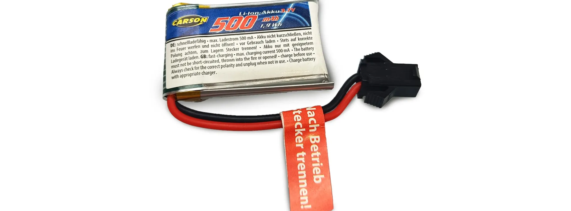 CARSON 500608287 Akku 500mAh | LiIon | 3.7V | JST Stecker