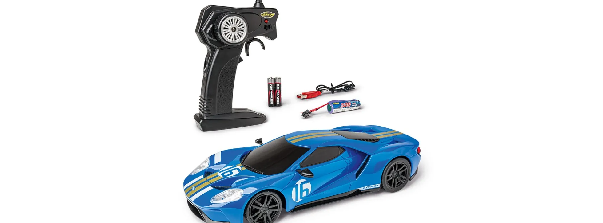 CARSON 500404330 Ford GT blau | 2.4 GHz | RTR | RC Spielzeug 1:24
