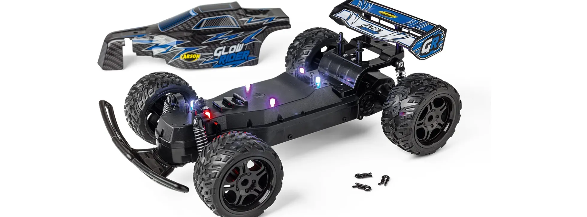 CARSON 500404299 Glow Rider blau | 2.4 GHz | RTR | RC Auto 1:12