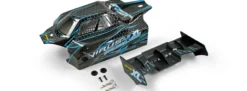 CARSON 500801035 Karosserie Virus XL schwarz/türkis | für RC Auto 1:8