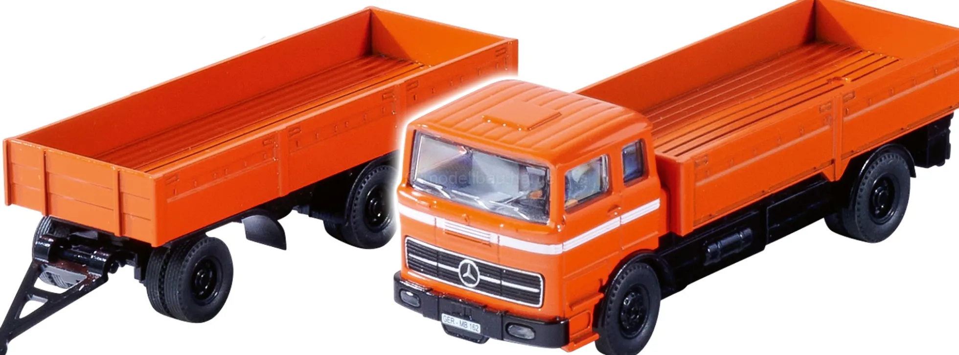 CARSON 500504159 MB 1620 Pritsche mit Anhänger | 2.4GHz | RC-LKW 1:87 Spur H0