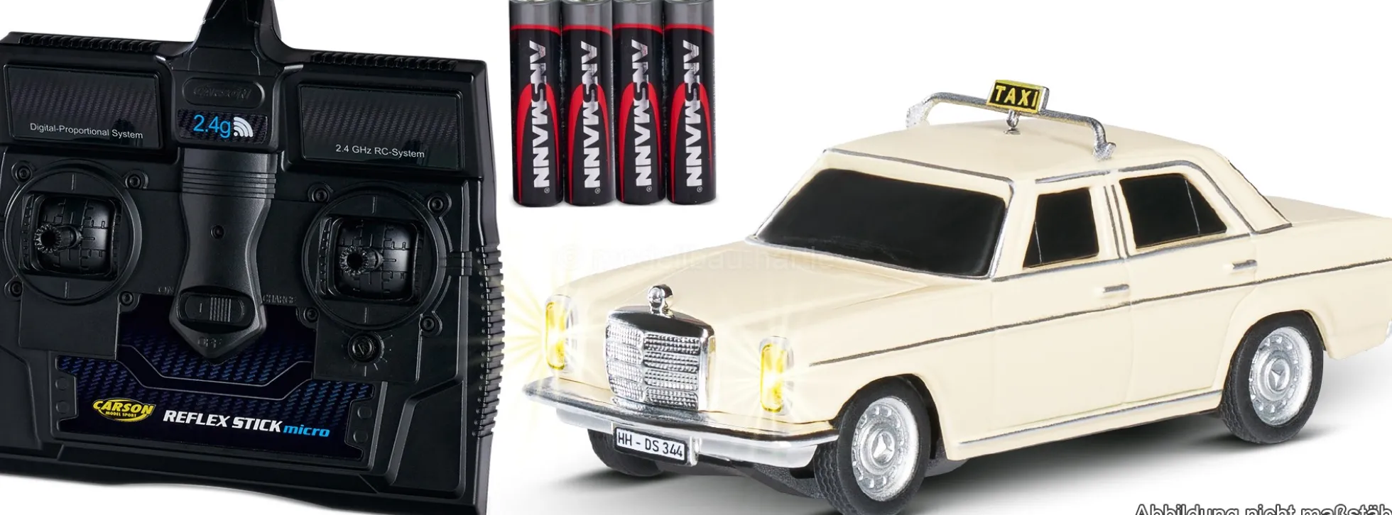 CARSON 500504171 MB 200/8 Taxi | 2.4GHz | RC Auto 1:87 Spur H0