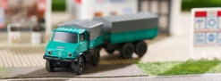 CARSON 500504165 MB Unimog U406 Forst mit Hänger | 2.4GHz | RC Auto 1:87 Spur H0
