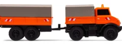 CARSON 500504177 MB Unimog U406 Kommunal mit Anhänger | 2.4GHz | RC Auto 1:87 Spur H0
