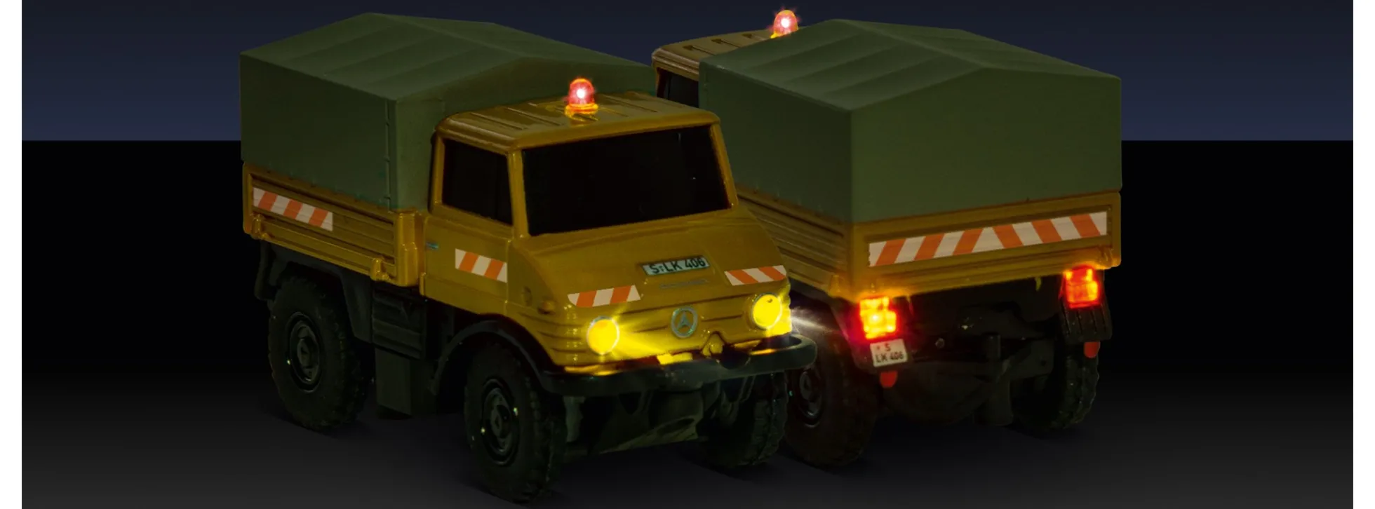 CARSON 500504146 MB Unimog U406 Zweiwegefahrzeug | 2.4GHz | RC Auto 1:87 Spur H0