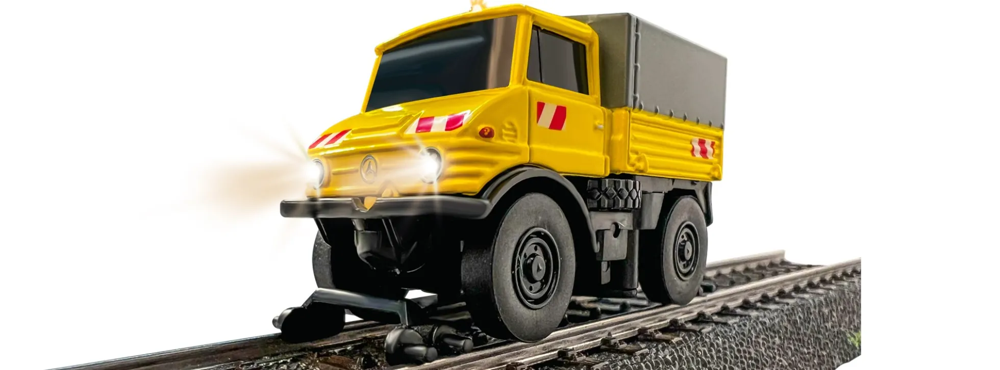 CARSON 500504146 MB Unimog U406 Zweiwegefahrzeug | 2.4GHz | RC Auto 1:87 Spur H0