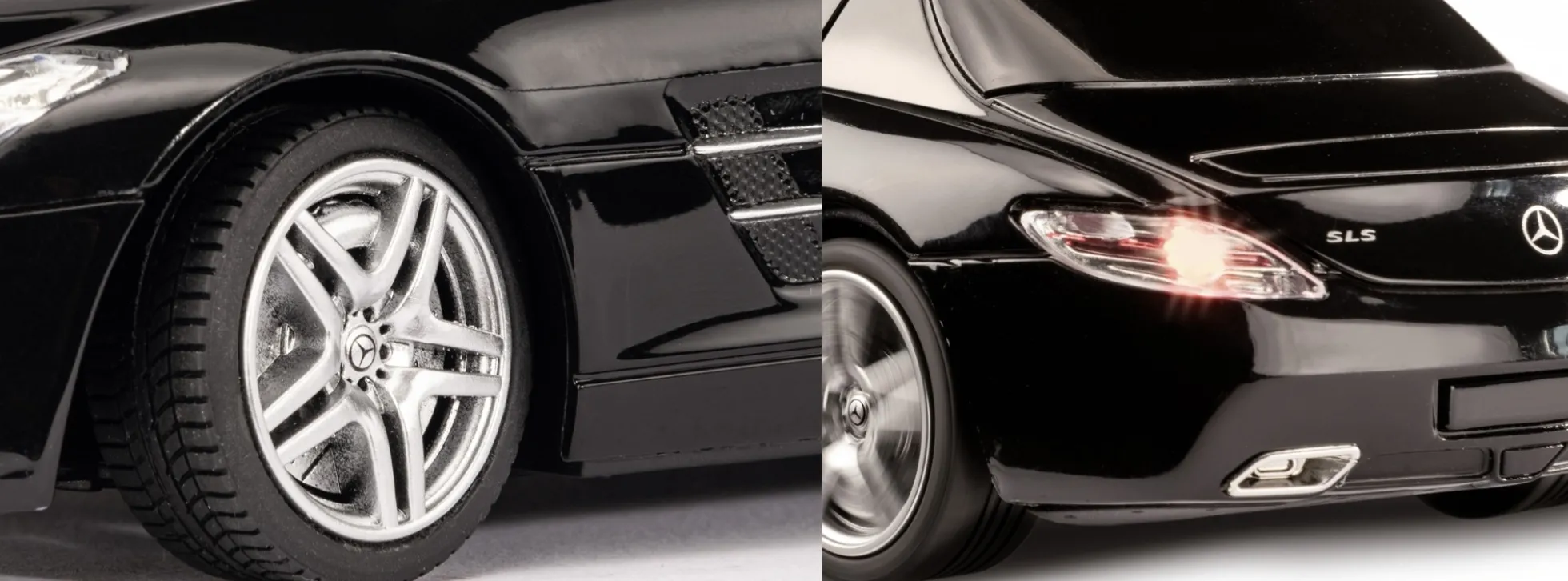 CARSON 500404310 Mercedes Benz SLS AMG schwarz | 2.4GHz | RTR | RC Auto 1:24