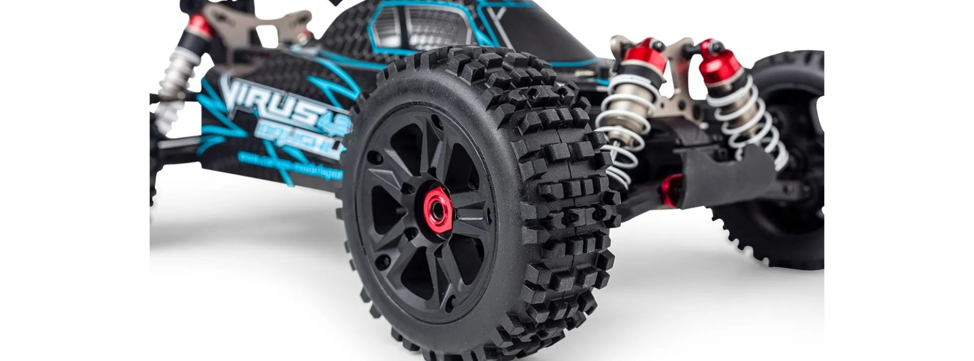 CARSON 500409081 Virus 4.2 XL schwarz/türkis | 2.4 GHz | RTR | RC Car 1:8