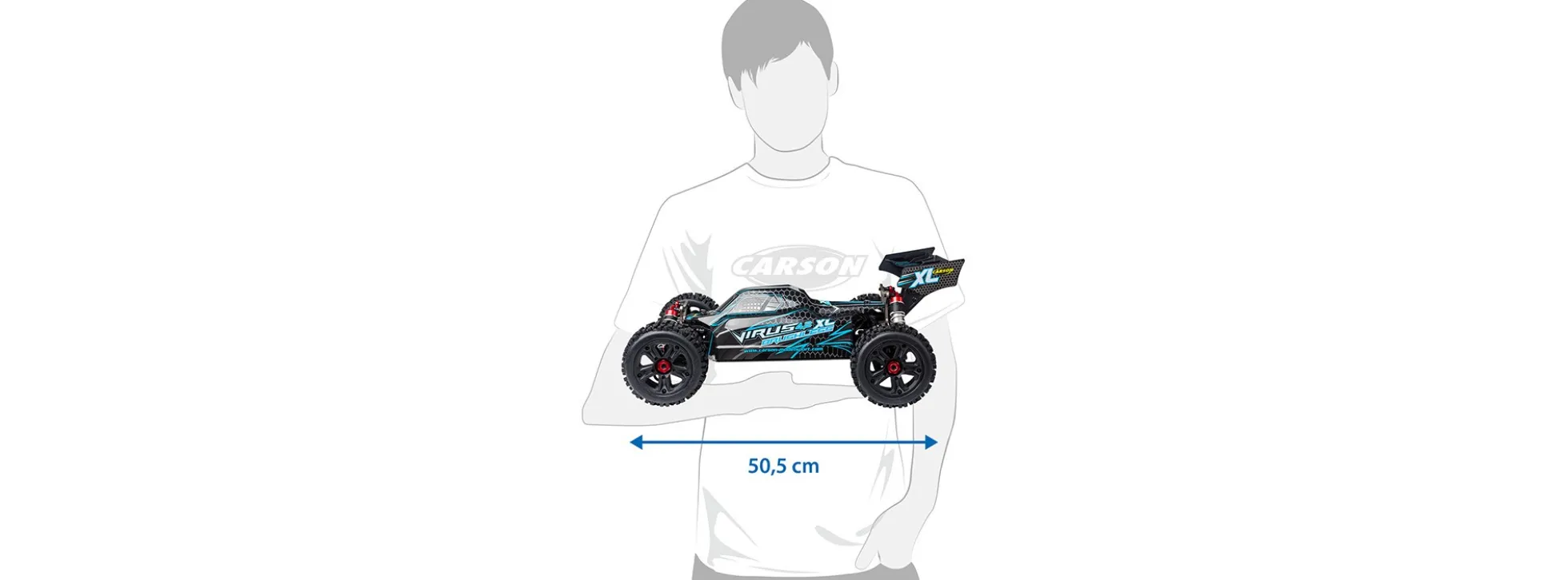 CARSON 500409081 Virus 4.2 XL schwarz/türkis | 2.4 GHz | RTR | RC Car 1:8