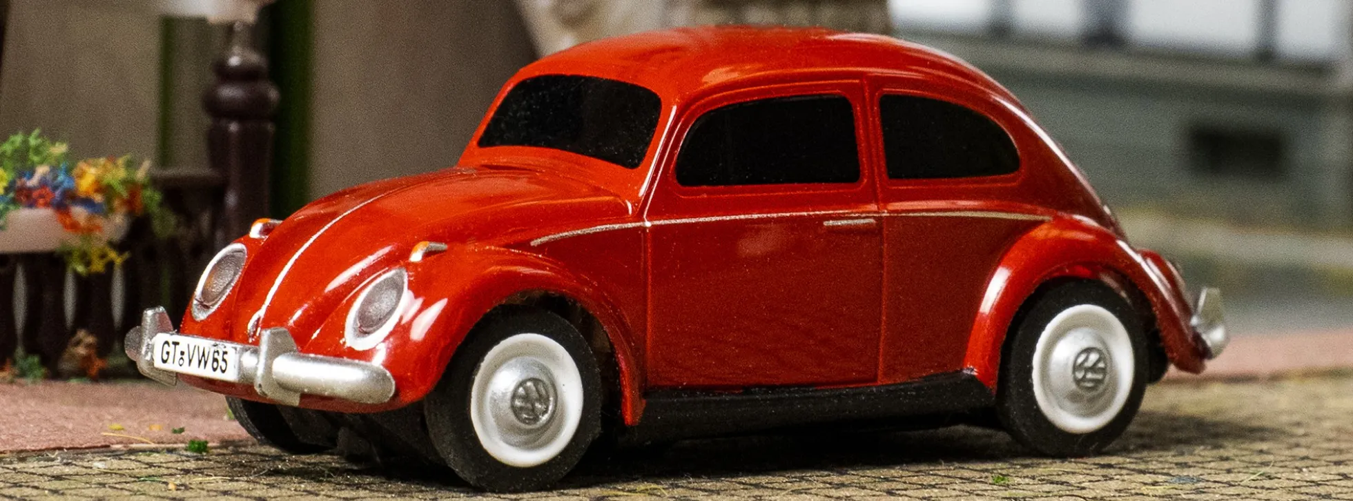 CARSON 500504147 VW Käfer rot | 2.4GHz | RC Auto 1:87 Spur H0