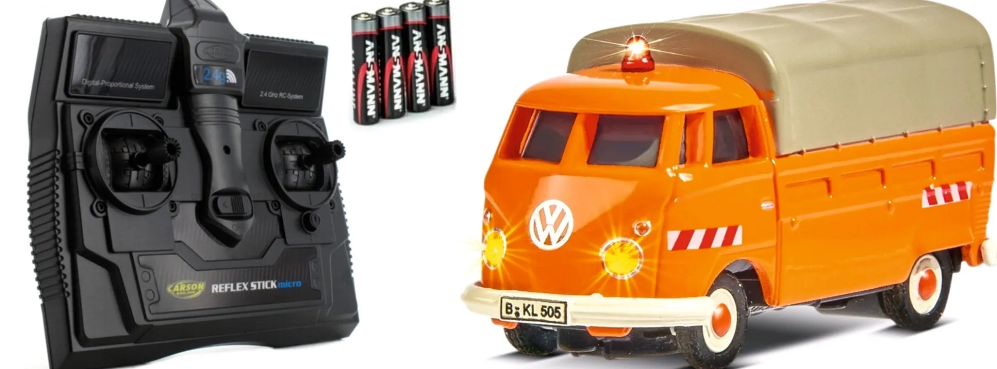 CARSON 500504141 VW T1 Bus Kommunal 2.4GHz | RC Auto 1:87 Spur H0