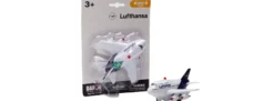 DARON 86PB-055 Lufthansa Pullback Toy | mit Licht und Sound | Spielflugzeug
