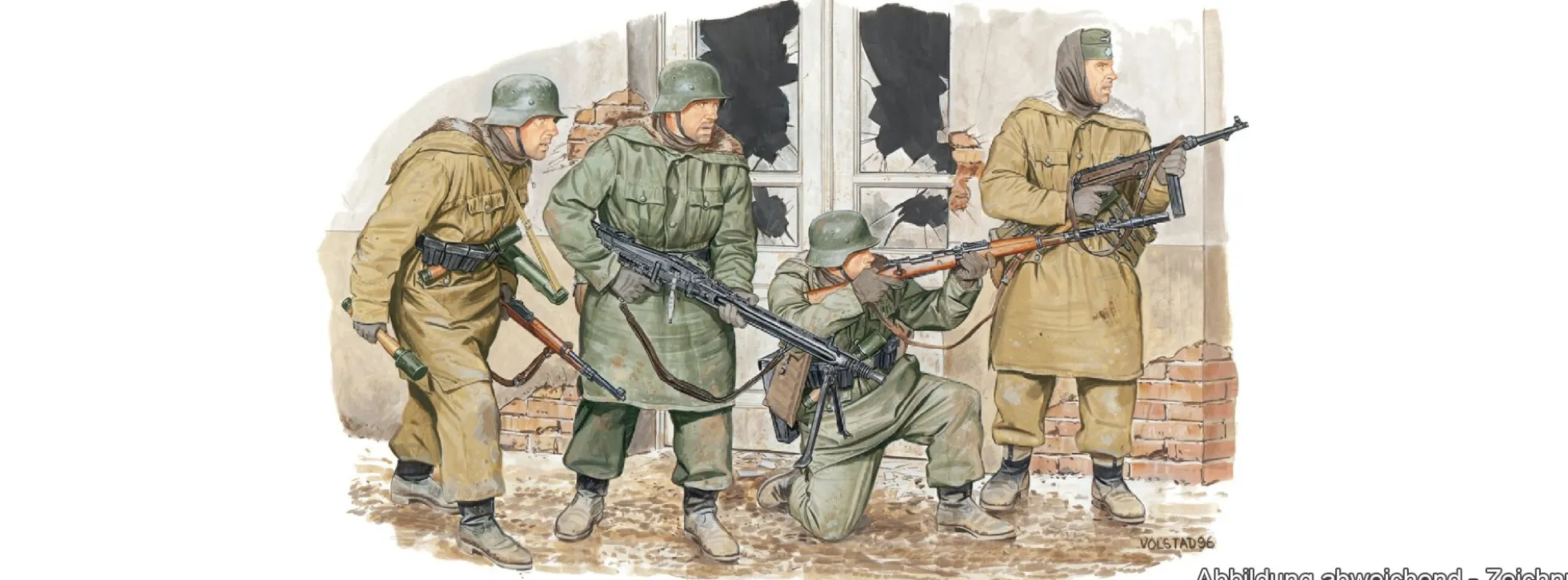 DRAGON 6059 Figuren Set Panzer Grenadiere Kharkov 1943 | 4 Stück | Militär Bausatz 1:35