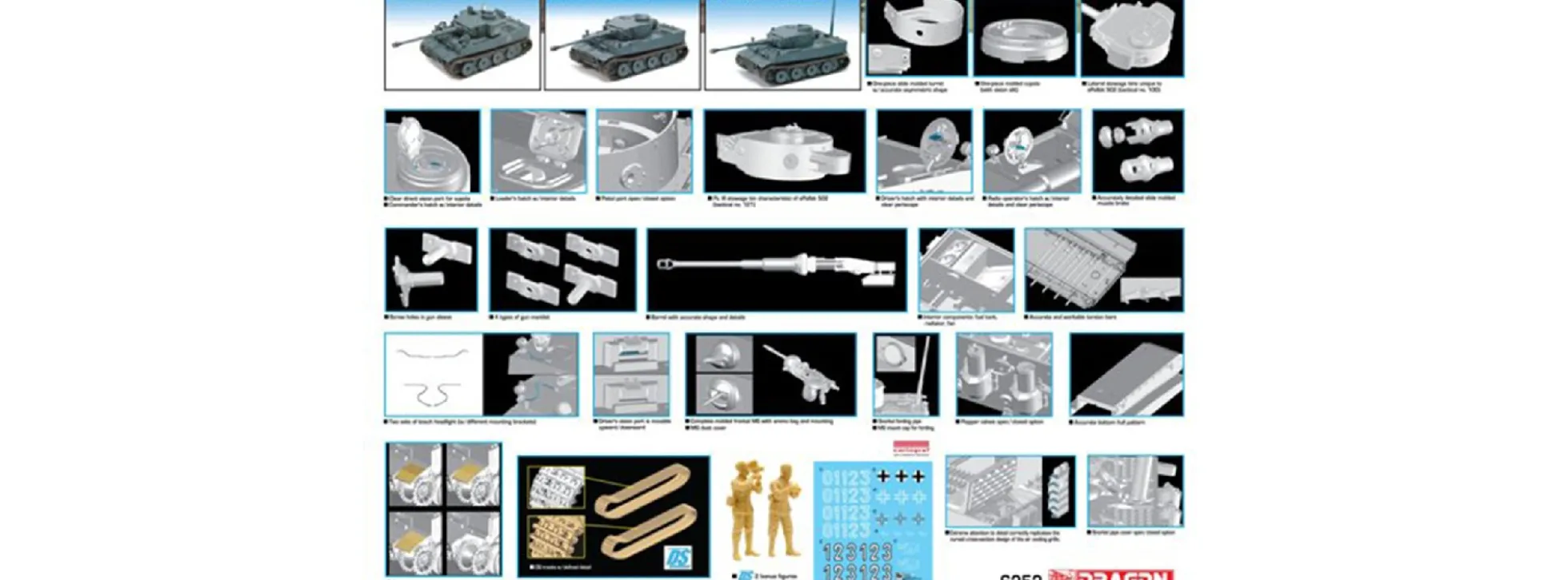 DRAGON 6252 Tiger I Erstausführung sPzAbt 502 | Panzer Bausatz 1:35