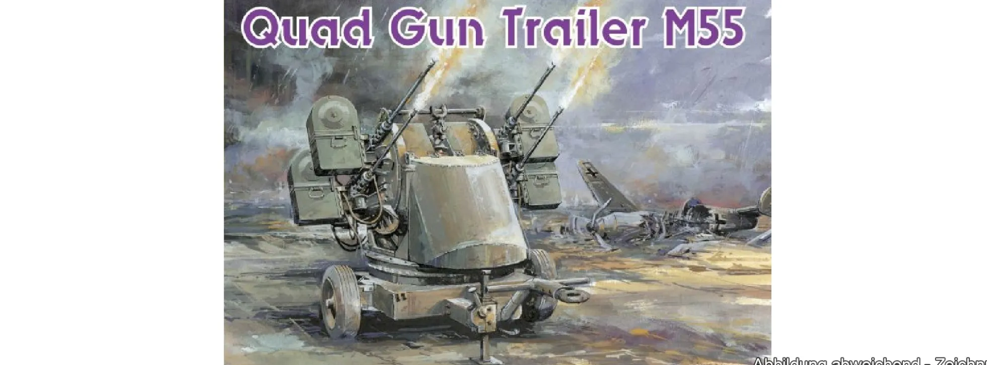 DRAGON 6421 Vierlings Geschütz Anhänger M55 | Militär Bausatz 1:35