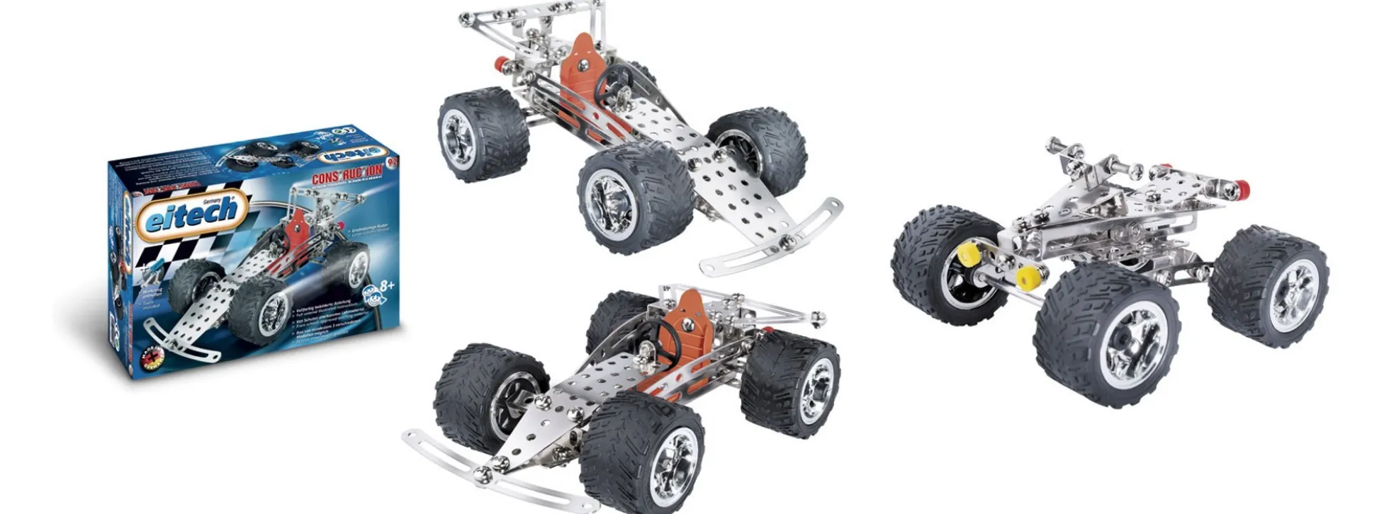 eitech 00092 Metallbaukasten Rennwagen/Quad | 180 Teile | Construction Serie