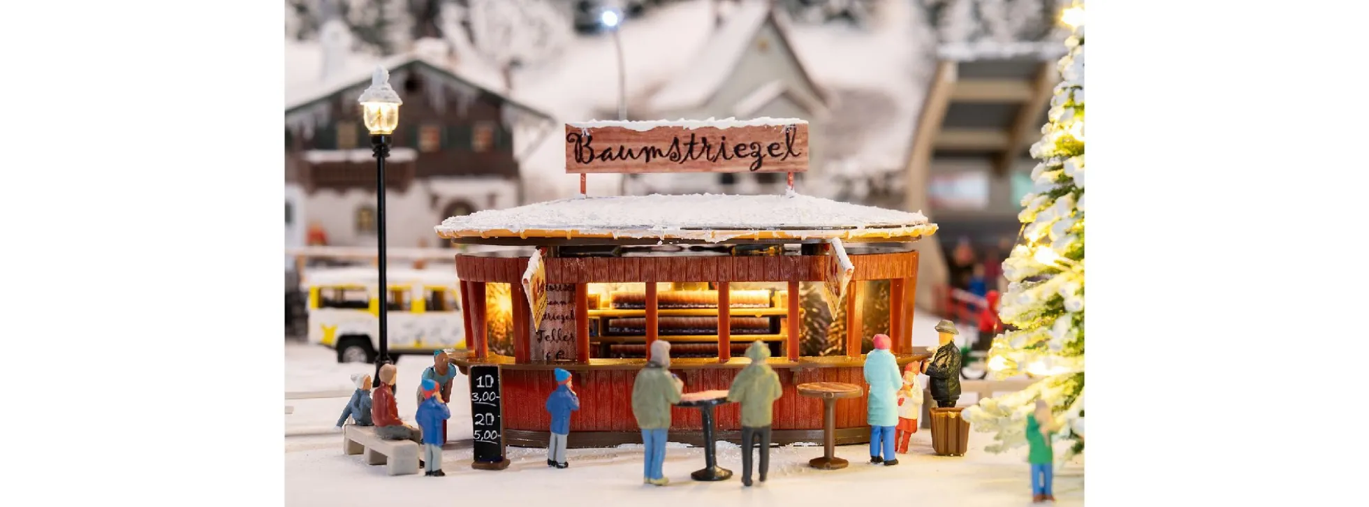FALLER 134006 Aktions-Set Weihnachtsmarktbude mit Weihnachtsbaum | 2 Stück | Spur H0