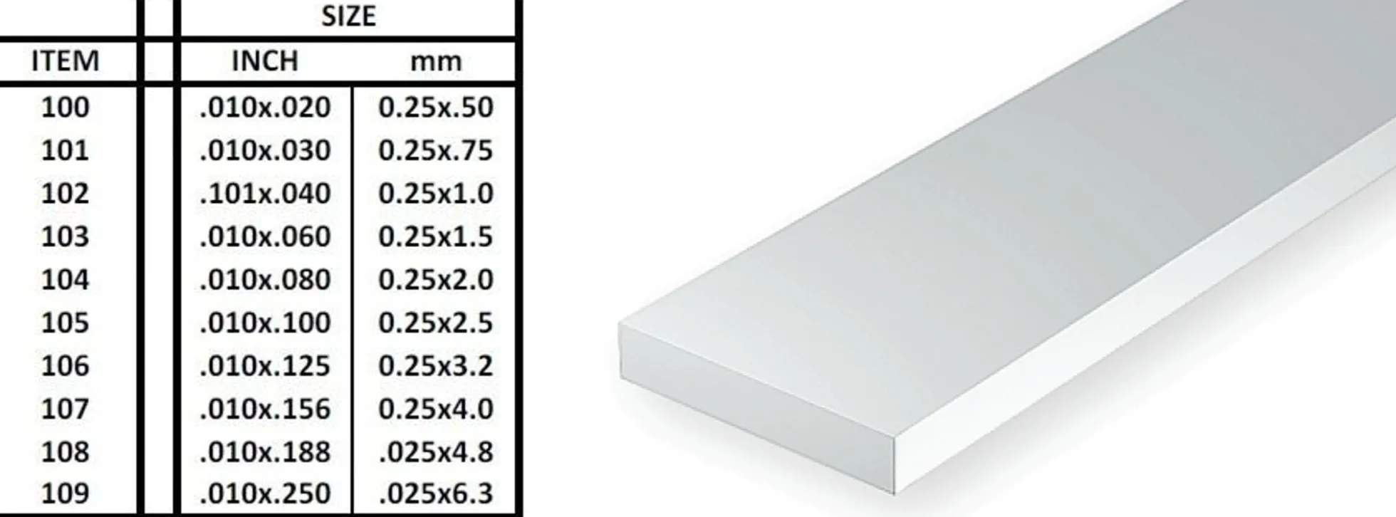 FALLER 120 Vierkantprofile | 350 x 0,50 x 0,5mm | 10 Stück