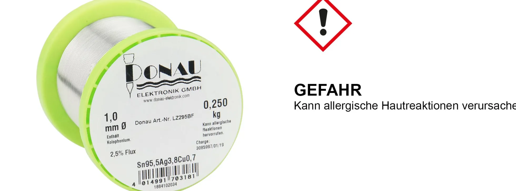 FELDER LZ299BF Lötzinn bleifrei Sn99 Ø 1 mm Spule | 250 g