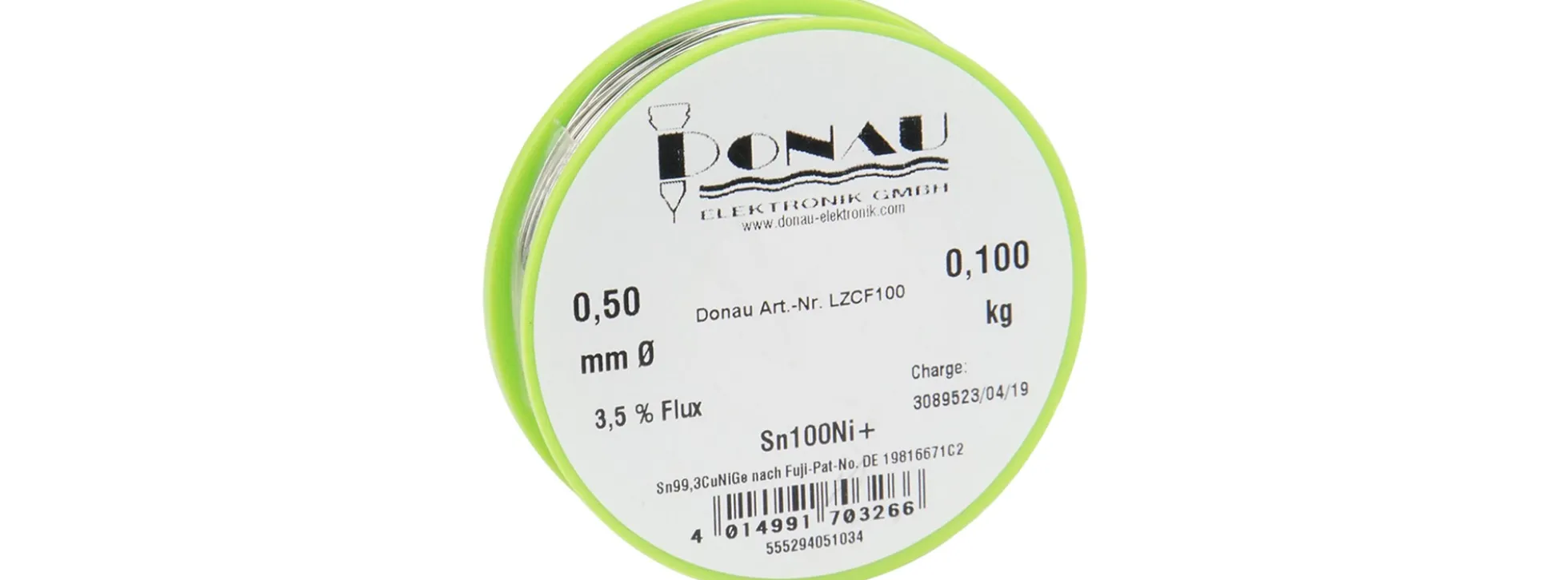 FELDER LZCF100 Lötzinn CLEAR Ø0,5 mm Sn100Ni+ Spule | 100 g
