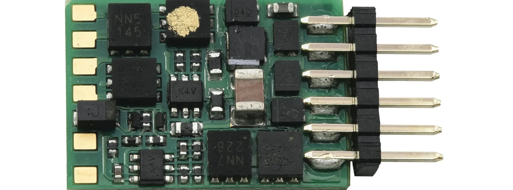 FLEISCHMANN 685305 6-poliger Decoder | gerade Stifte NEM 651 | DCC Railcom | Spur N / TT / H0e
