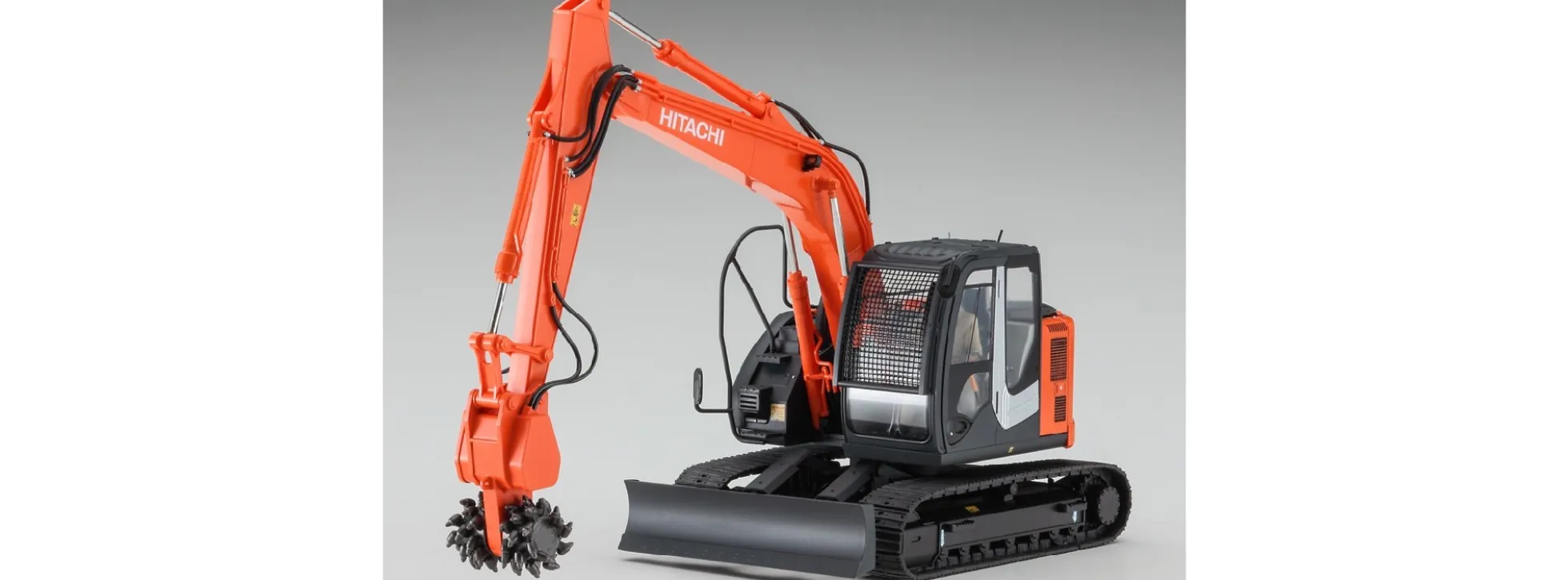 HASEGAWA 666111 Hitachi Bagger ZAXIS 135 US mit Fräskopf | Baumaschinen Bausatz 1:35