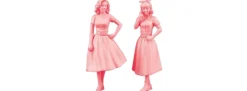 HASEGAWA 29110 US-Girls im Stil der 50er Jahre | 2 Stück | Figuren Bausatz 1:24