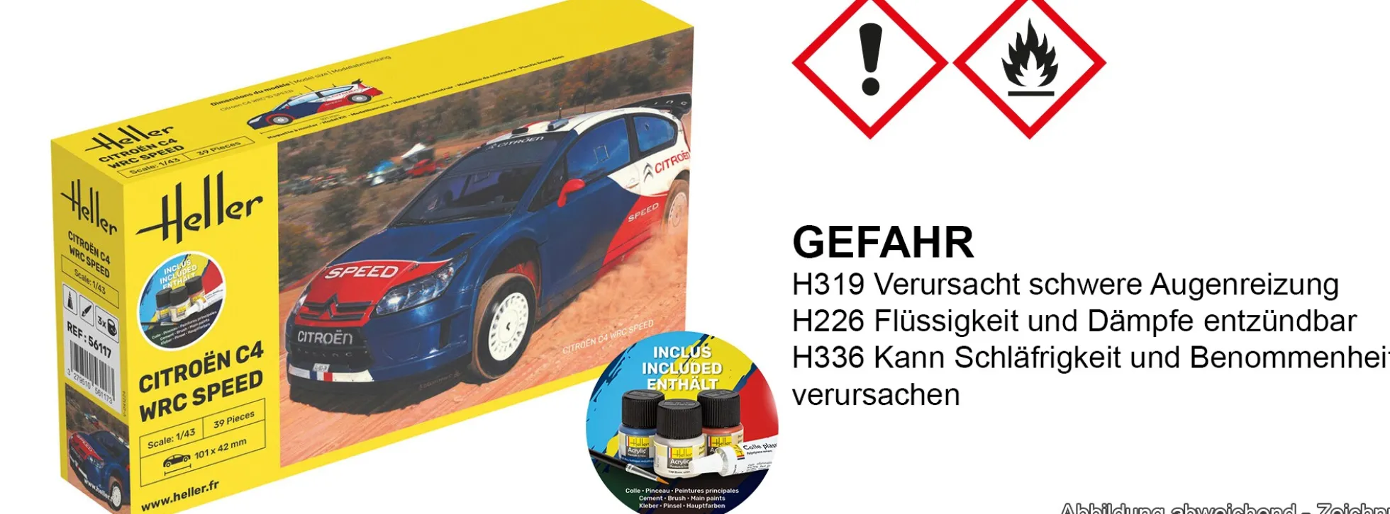 Heller 56117 Citroen C4 Starter-Kit | Auto Bausatz 1:43