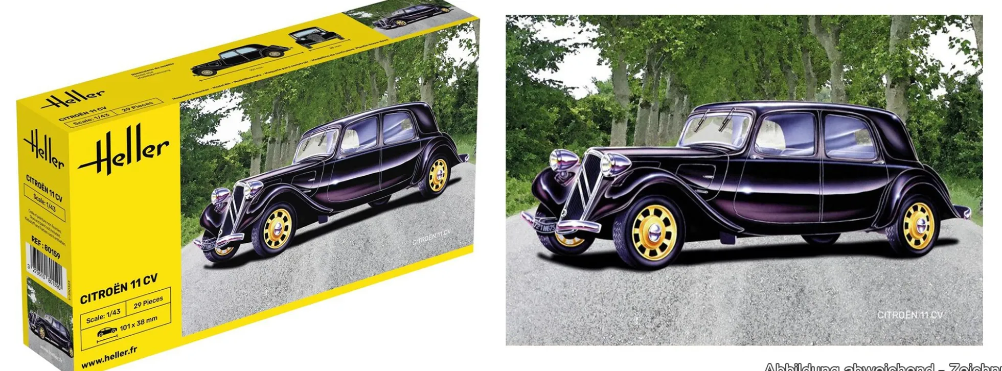 Heller 80159 Citroen 11 CV | Auto Bausatz 1:43